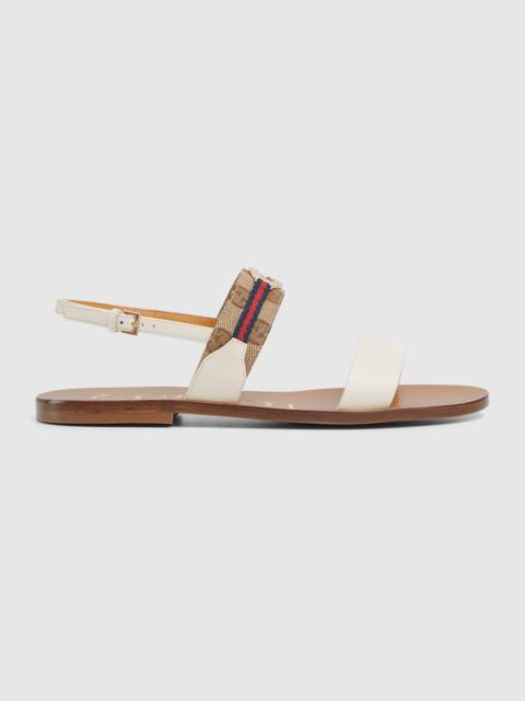 Women's sandal with Interlocking G and Web