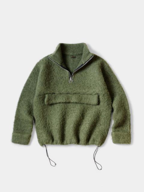 5G Mohair Half ZIP Anorak - Green