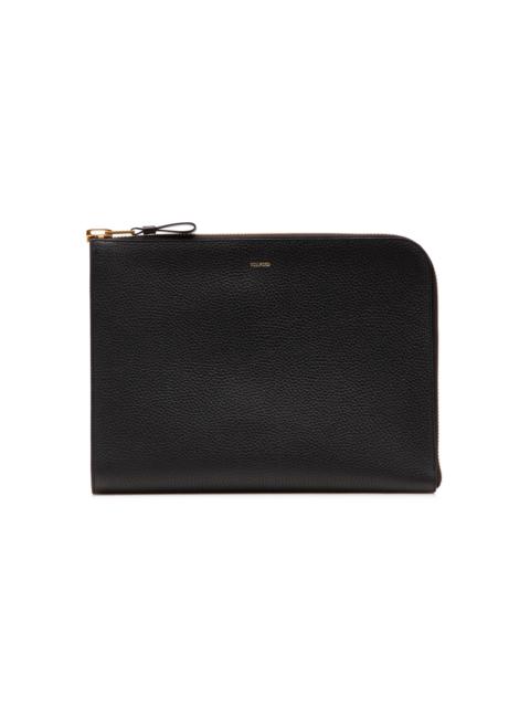 TOM FORD GRAIN LEATHER BUCKLEY ZIP PORTFOLIO