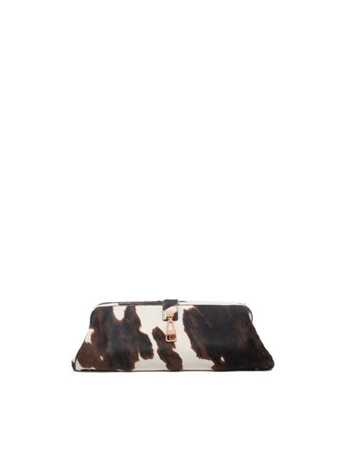 GABRIELA HEARST Paola Clutch in Ivory Cognac Multi Pony Hair