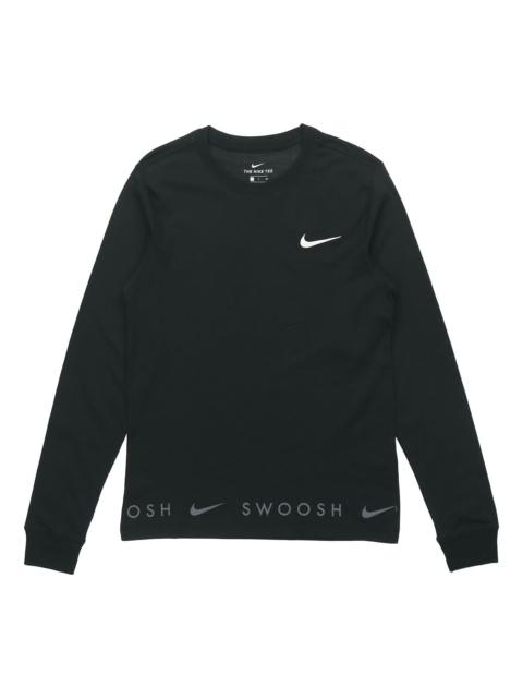 Nike Sportswear Swoosh Casual Sports Crew-neck Long Sleeve Black DA0336-010