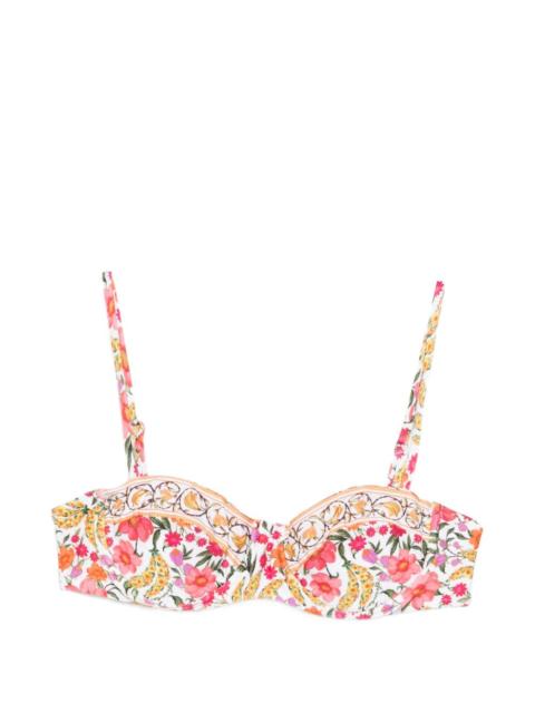 FARM RIO banana-print underwire bikini top