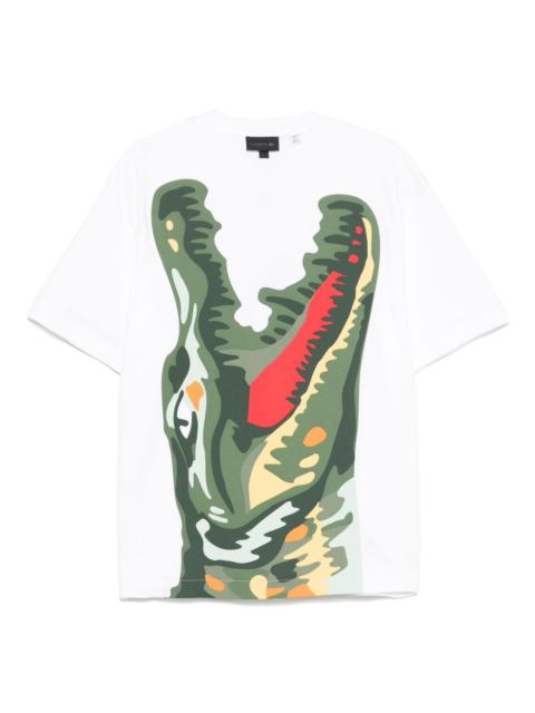 LACOSTE crocodile-print T-shirt