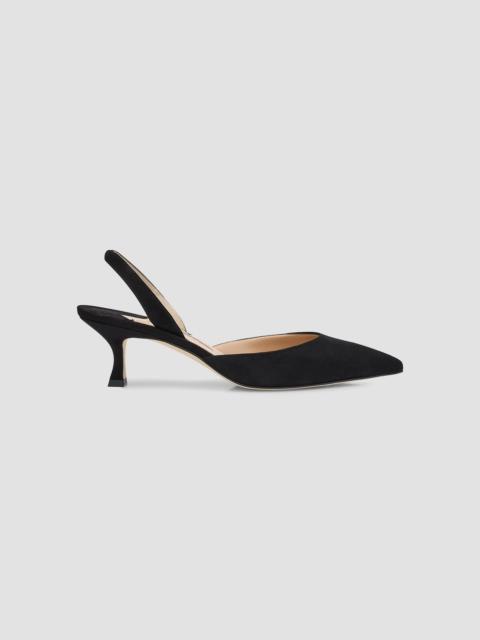 Manolo Blahnik Women's Carolyne 50MM Suede Slingback Pumps - Black