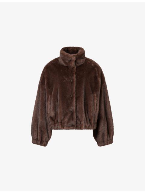 WEEKEND Max Mara Long-Sleeve Faux-Fur Short Coat