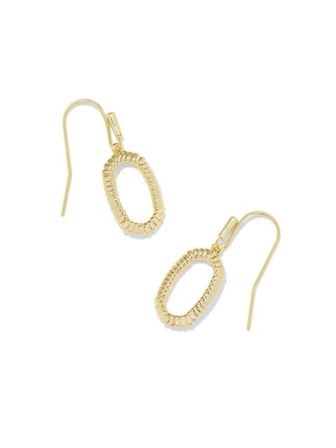 KENDRA SCOTT Lee Gold Ridge Open Frame Earrings