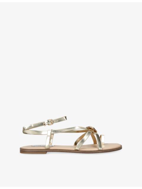 STEVE MADDEN Napa Valley Flat Faux-Leather Sandals