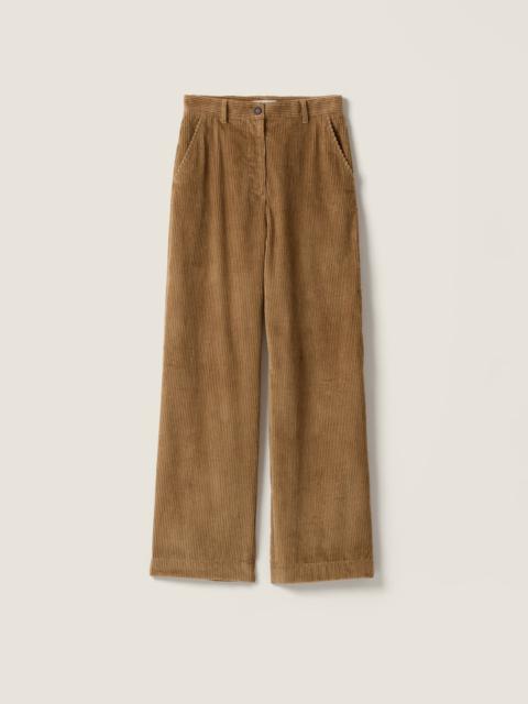 【関税&送料込】Miu Miu Camel Corduroy Pant Miu Miu Washed corduroy pants | REVERSIBLE