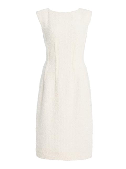 Another Tomorrow Cotton-Tweed Dress ivory