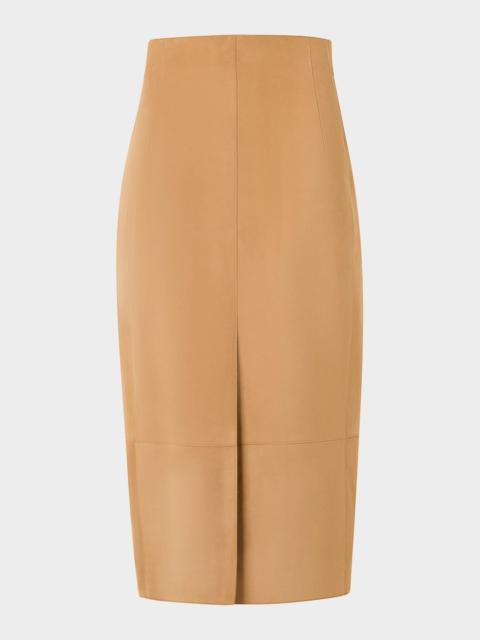 AKRIS Suede Front Slit Pencil Skirt
