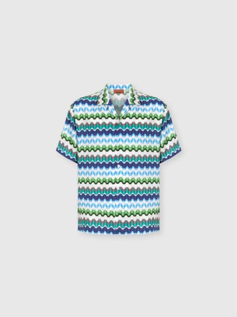 Missoni Viscose bowling shirt with Greek key print