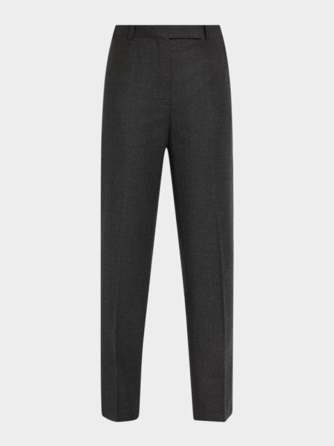 Theory High-Waist Virgin Wool Tapered Ankle Pants