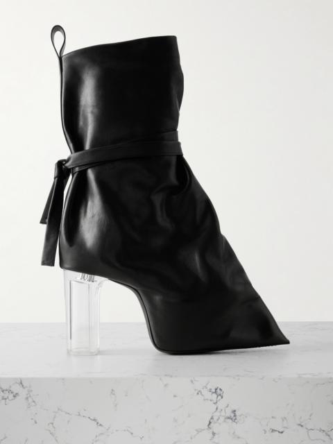 Rick Owens Tied Taco Kiss Leather Ankle Boots