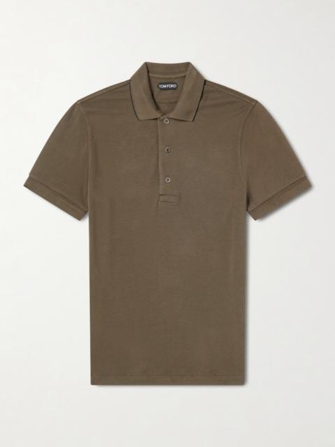 TOM FORD Slim-Fit Lyocell-Piqué Polo Shirt