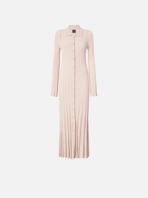 PINKO LONG KNIT POLO DRESS WITH OPENWORK
