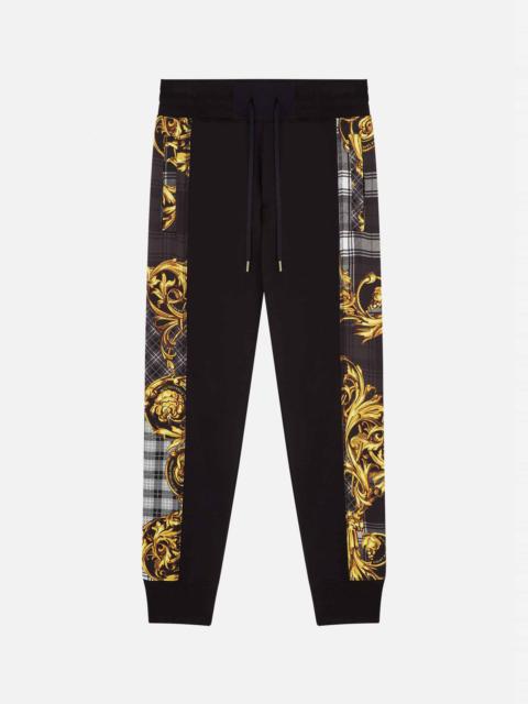 VERSACE JEANS COUTURE Tartan Baroque Accent Sweatpants