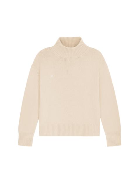 PANGAIA Women's Recycled Cashmere Turtleneck Sweater - Ecru Ivory