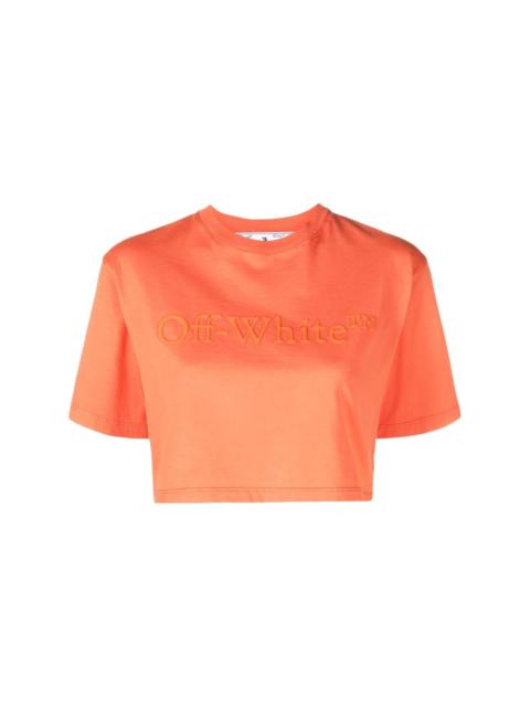 logo-print cropped T-shirt