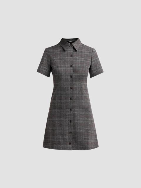 Theory Women's Glen Check A-Line Mini Dress - Wine Multi