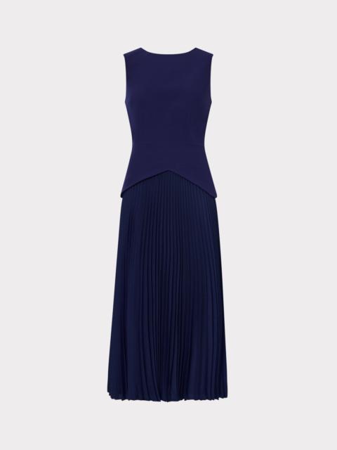 MILLY Haddy Pleated Midi Dress