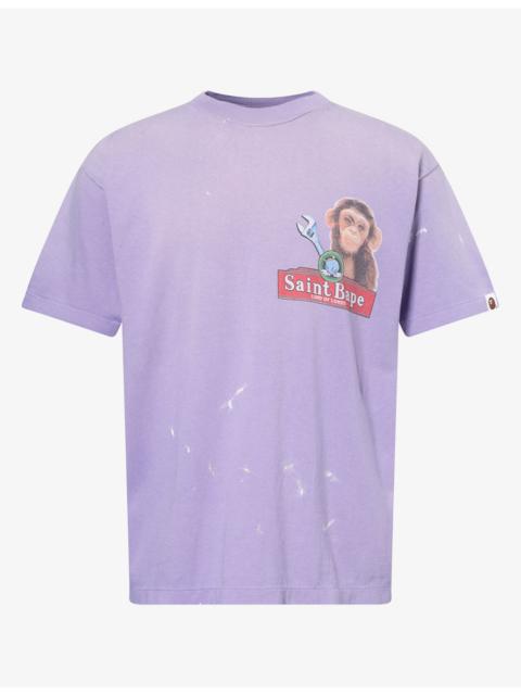 A BATHING APE® SAINT Mxxxxxx X BAPE® Printed Cotton-Jersey T-Shirt