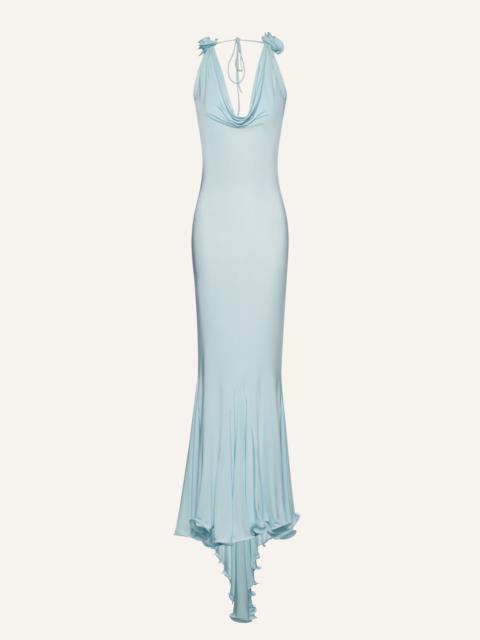 MAGDA BUTRYM Cowl neck maxi dress in blue