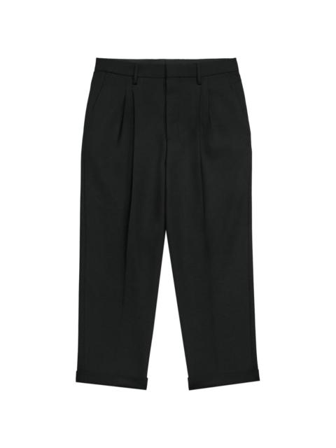 box-pleated cropped trousers