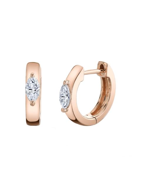 ANITA KO Diamond Marquise Center Huggie Earrings
