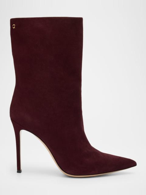 Gianvito Rossi 105mm Suede Pointed-Toe Booties