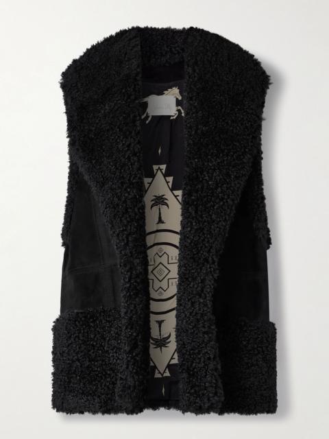 Johanna Ortiz Salty Air suede and recycled-fleece vest Black