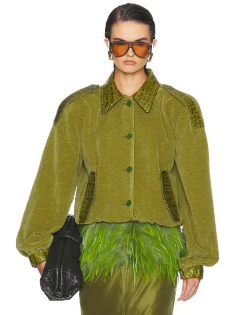 ROWEN ROSE Crop Bomber Jacket