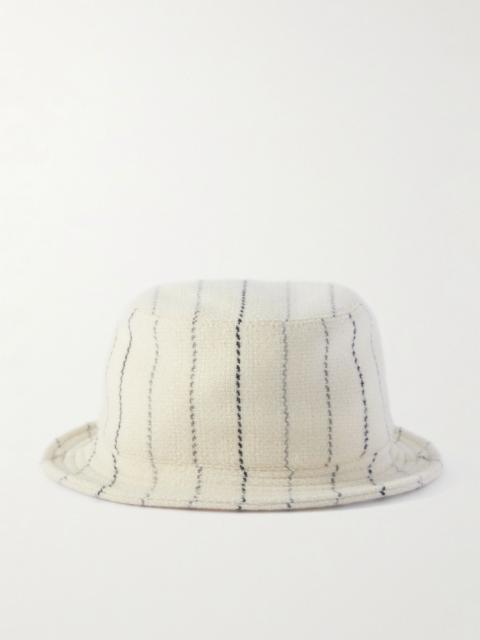 GABRIELA HEARST Kiran striped cashmere and wool-blend bucket hat Ivory