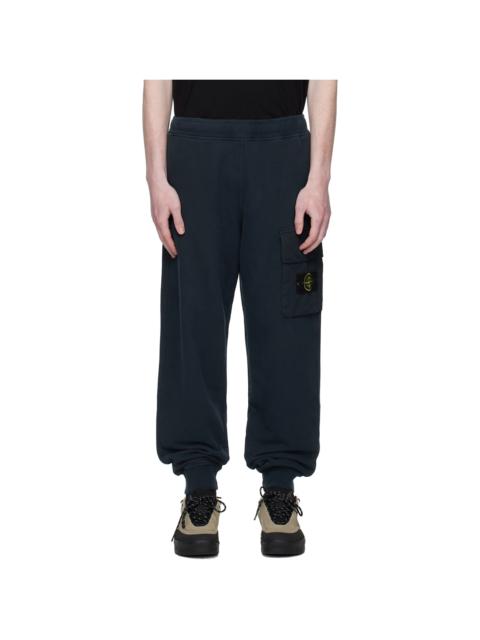 Stone Island Navy 6200003 Brushed Organic Cotton Fleece Sweatpants