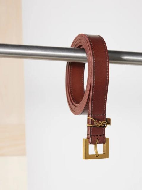 SAINT LAURENT Cassandre-loop leather belt