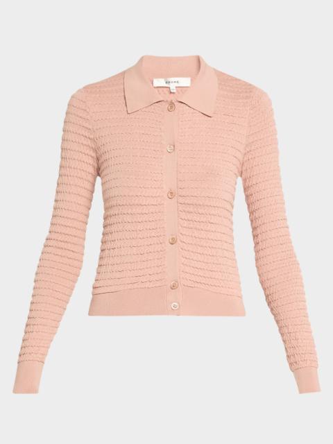 FRAME The Smocked Cardigan