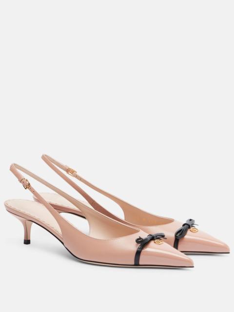 Valentino Bepointy 45 leather slingback pumps