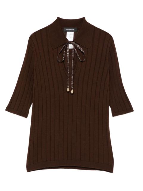 FABIANA FILIPPI ribbed tie-neck top