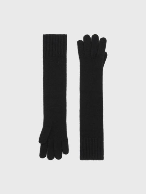 Totême Long knit gloves black