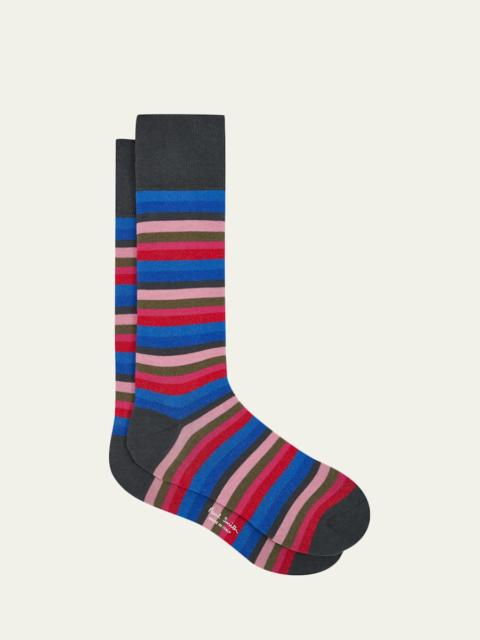 Paul Smith Men's Colorblock Stripe Crew Socks