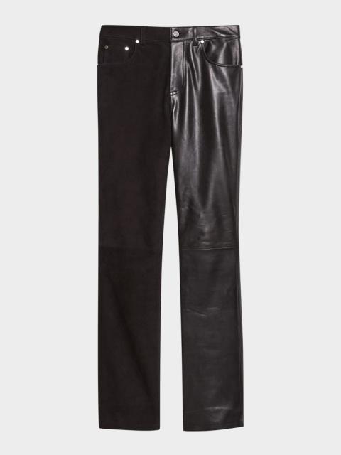 Helmut Lang Bisected Leather Denim Pants