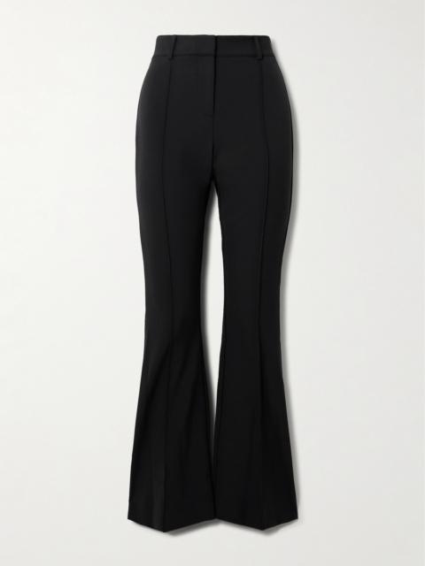 VERONICA BEARD Hibiscus Pleated Stretch-crepe Flared Pants