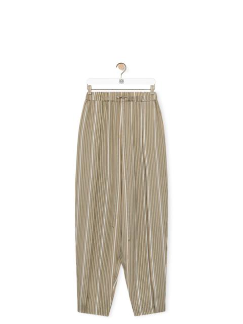 Stripe balloon trousers in silk