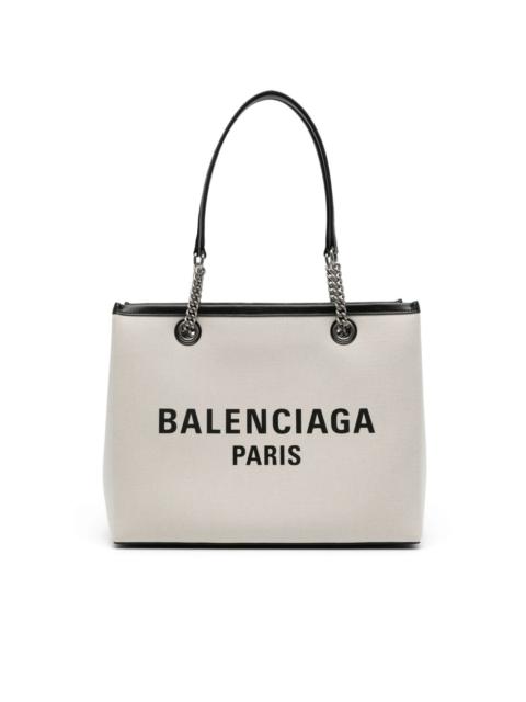 BALENCIAGA logo-print canvas tote bag