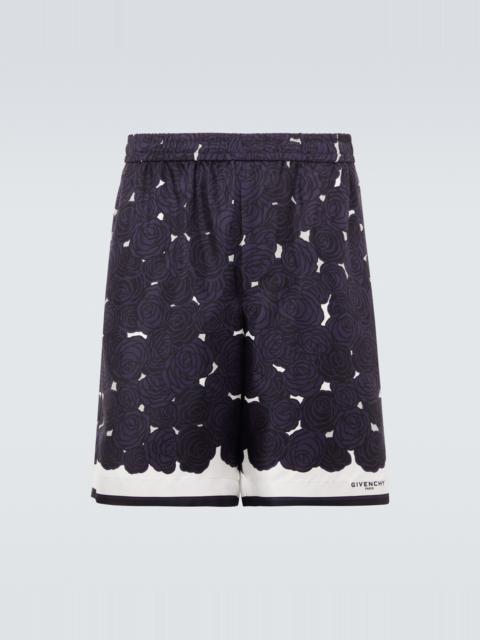 Givenchy Floral silk twill shorts