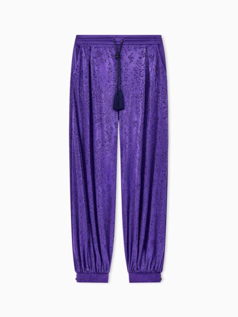 GIORGIO ARMANI VISCOSE JERSEY TROUSERS WITH RHINESTONES