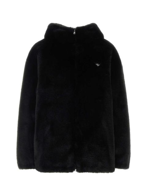 Prada Black Eco Fur Reversible Jacket