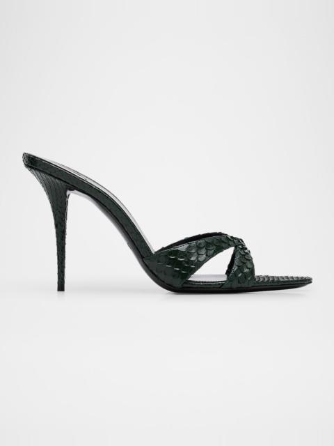 SAINT LAURENT Kirat Snake Mule Sandals
