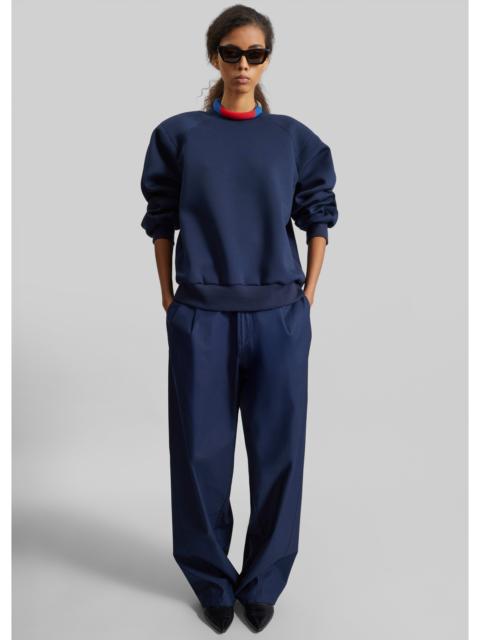 DARKPARK Darkpark Phebe Light Cotton Popeline Wide-Leg Pants - Blue Navy