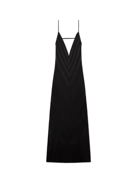 CASABLANCA Black Silk Devore Evening Gown