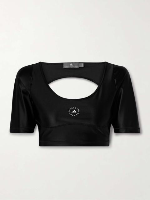 adidas TruePurpose cutout cropped stretch recycled-jersey top